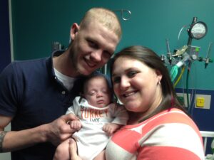 Derick and Haley Ledbetter with their miracle baby.