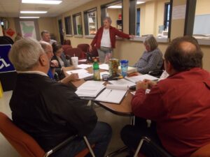 Trudy Wade addresses the board during its monthly meeting in December. It was the board's first meeting  since the November 2014 General Election.