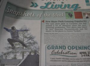 Jimmy Tackett was featured in a local newspaper when the skate park opened in Cornelia. Family members say he was instrumental in getting the park built.