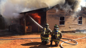 Habersham County firefighters fought the blaze in sub-freezing temperatures.