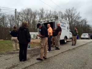 GBI agents processed the crime scene on Key Road in Mt. Airy on Wednesday, March 25.