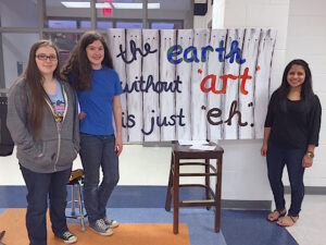 Pictured left to right: 9th graders Jasa Tench, Elizabeth Hughes and Jennifer Garcia.