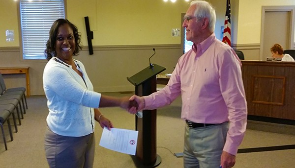 Wisteria Civic Club President Sophia Primer and Cornelia Mayor James Irby