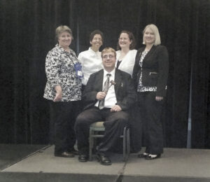 The NGTC Parliamentary Procedures Team (L-R):  Mia Sharpton, Susie Berry, Debra Herbert, and Emily Sullens; seated:  Ryan Norton