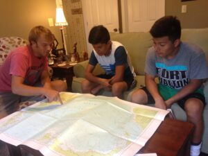 Johannes Erdmann explains his last sailing journey with Jesus and Christian Queriapa, Habersham Central High School students