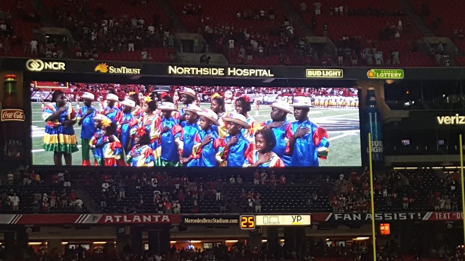 LHLT singing the National Anthem during the Atlanta Falcons pre-game ceremony on Aug. 11, 2016. (PHOTO/LHLT Facebook)