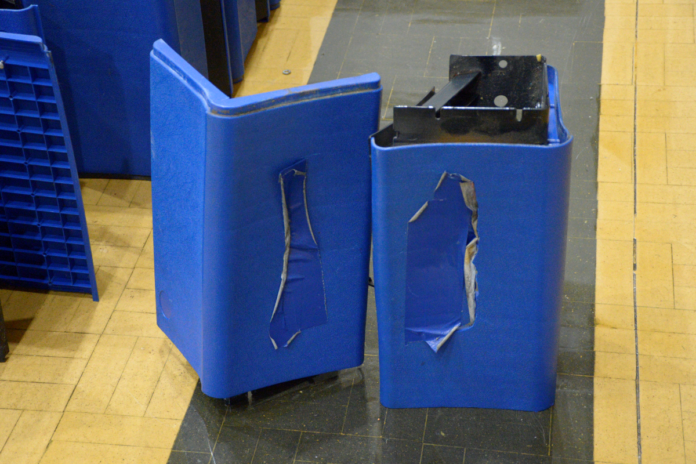 Broken bleachers