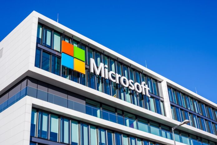 Microsoft logo at office building
