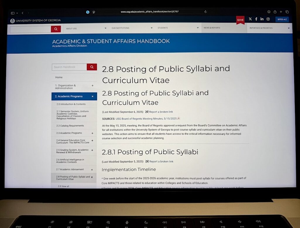 Policy requiring Georgia college professors to put their class syllabus online begins to take effect